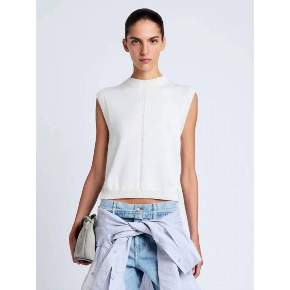 Proenza Schouler Emily Sleeveless Sweater in Off White XXS